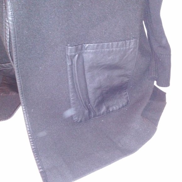 Chicos Sweater Womens Size 2 Medium 12 Black Solid Draped Look Long Sleeve Jacke - Picture 6 of 16